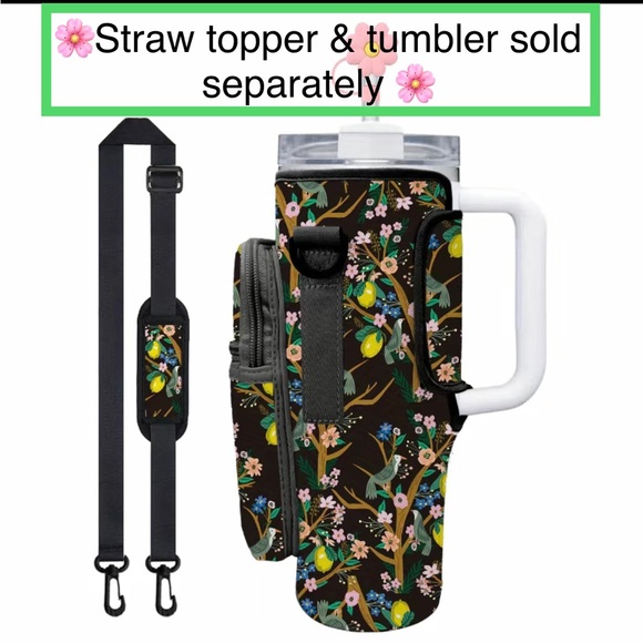 New Tumbler Sleeve with Adjustable Strap & Attached Zippered Pouch - Picture 5 of 16